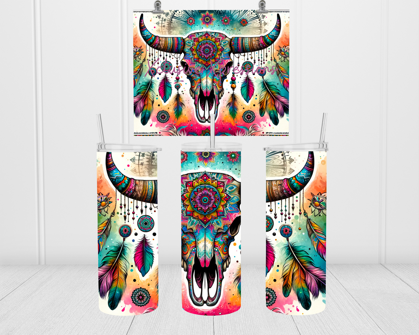 Skull Colorful, Sub Design 20 oz