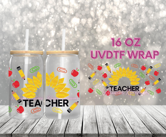 #68 Teacher Sunflower UVDTF