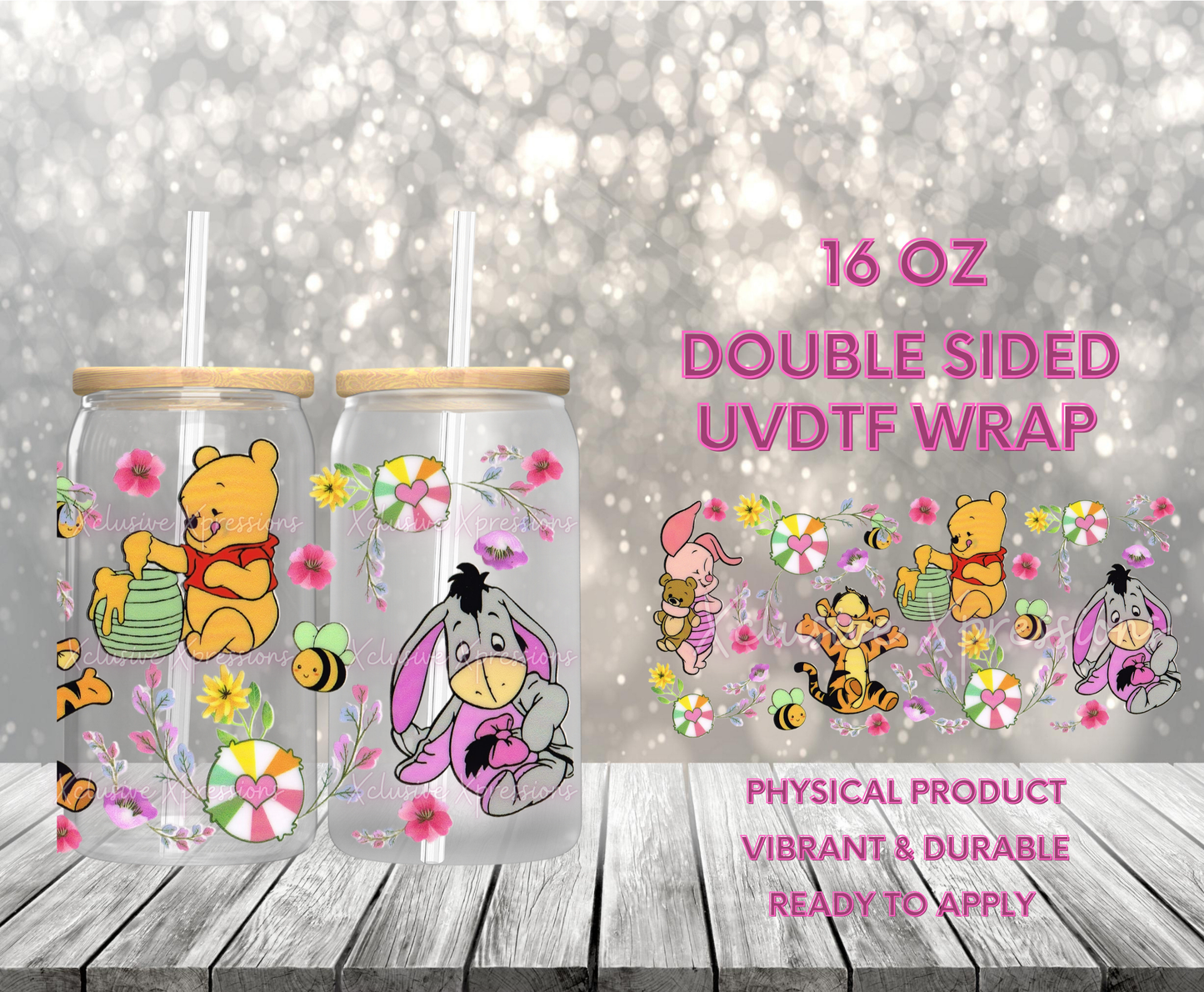 #847, Honey Bear, Double Sided 16 oz UVDTF