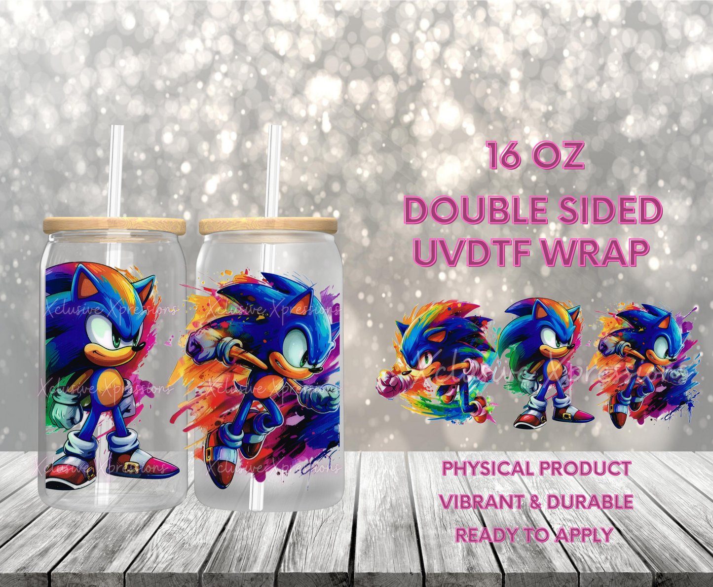 #858, Sonic, Double-Sided 16 oz UVDTF