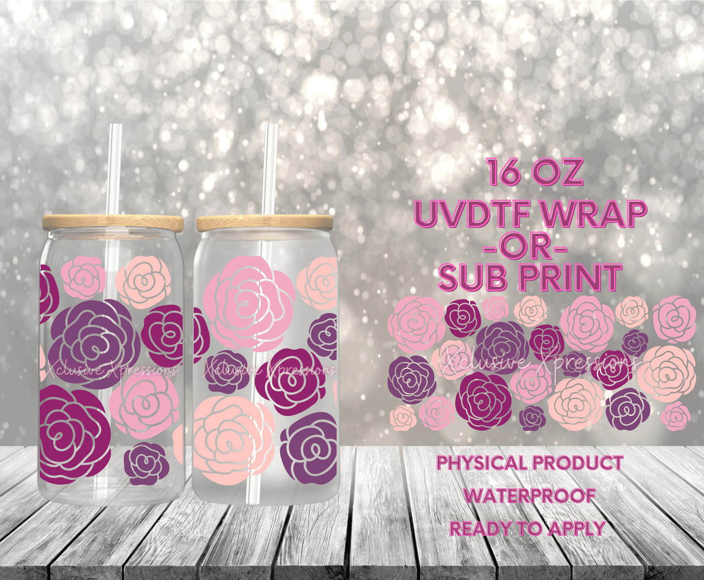 #574 Purple Flower, 16 oz UVDTF or Sub