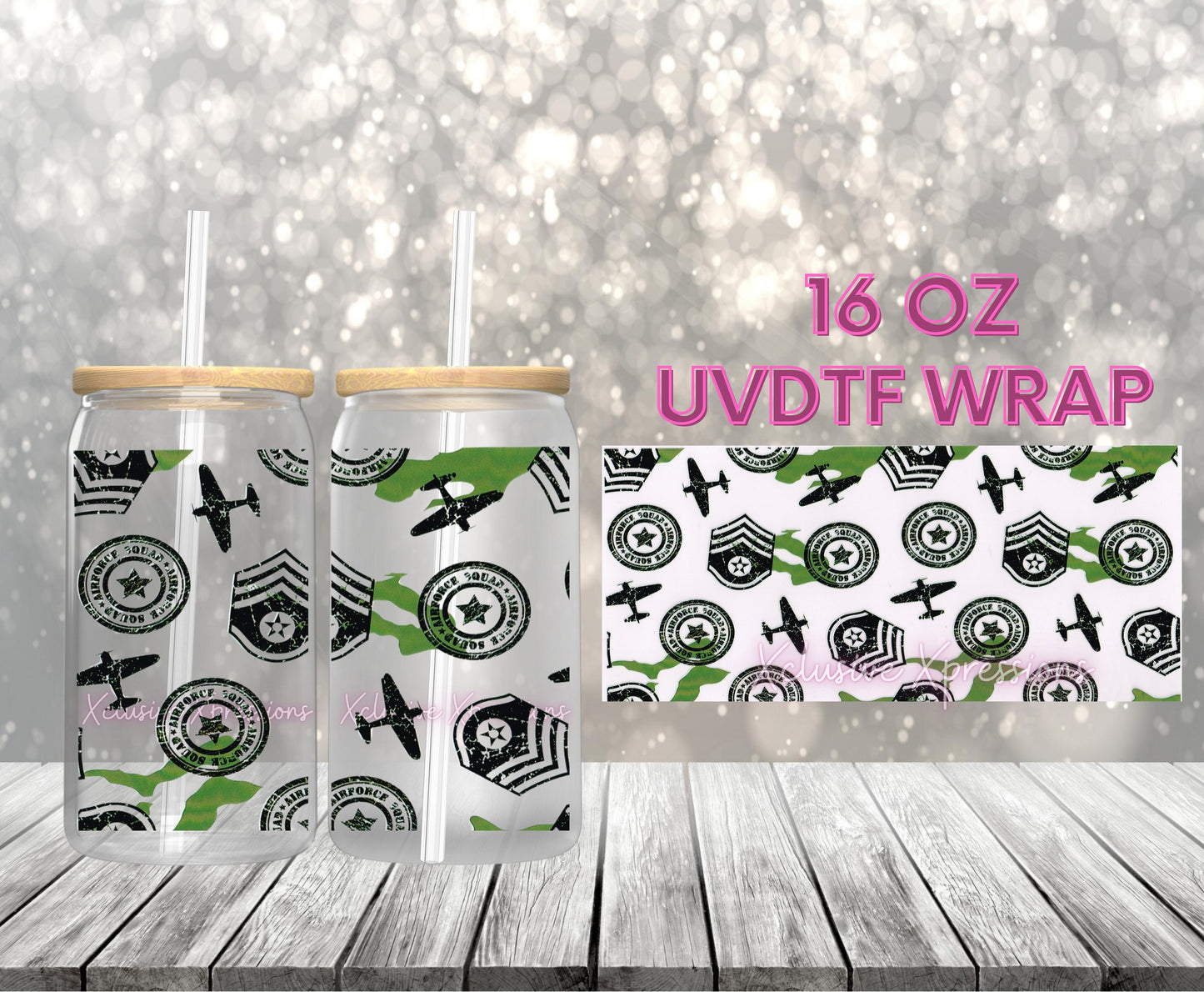 #280 Air Force Plane UVDTF Wrap