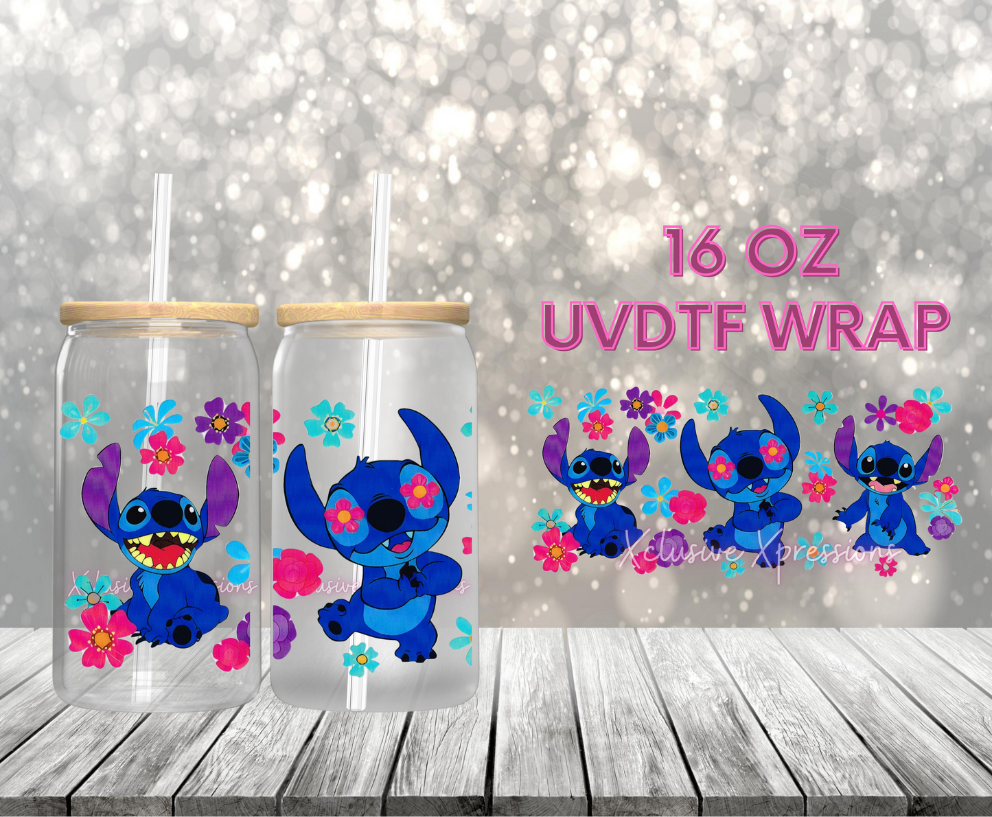 #289 Stich Flowers UVDTF Wrap