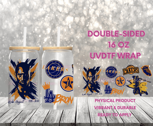 #740 Lakers Basketball, Double Sided 16 oz UVDTF