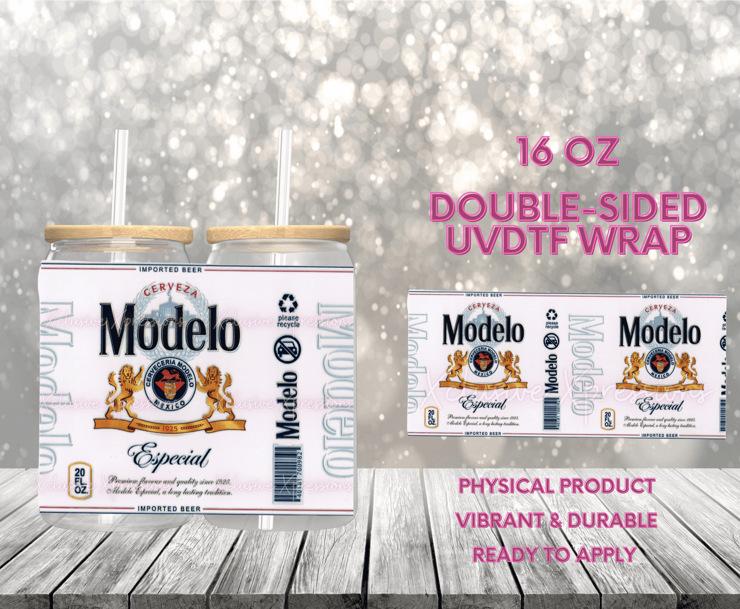 #807 Modelo, Double-Sided 16 oz UVDTF