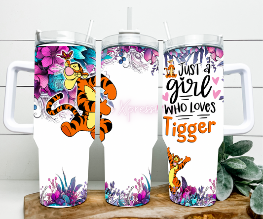 Girl Who Loves Tiger, 40 oz  Sub Design Tumbler Mug