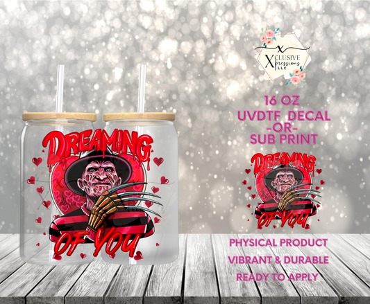 #873 Freddy Horror VDay, 16 oz UDVTF Decal POD