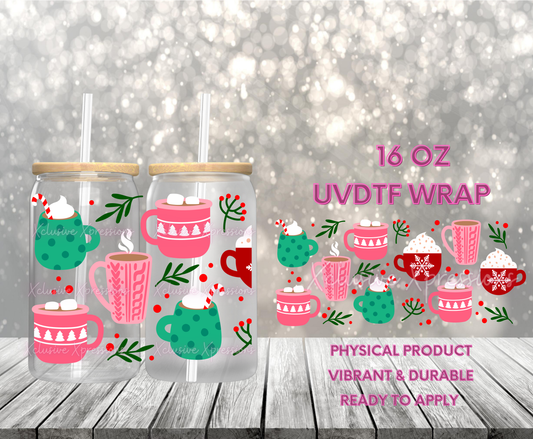 #815, Xmas Mugs, Single-Sided 16 oz UVDTF