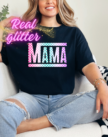 Mama Vans, Glitter Clear Film Screen Print