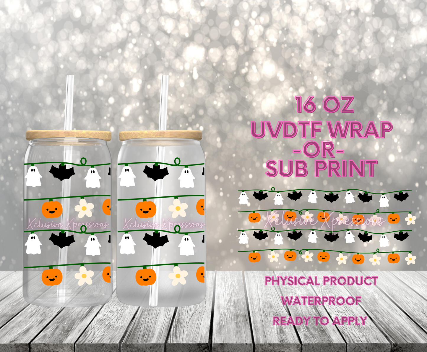 #583 Halloween Garland,  16 oz UVDTF