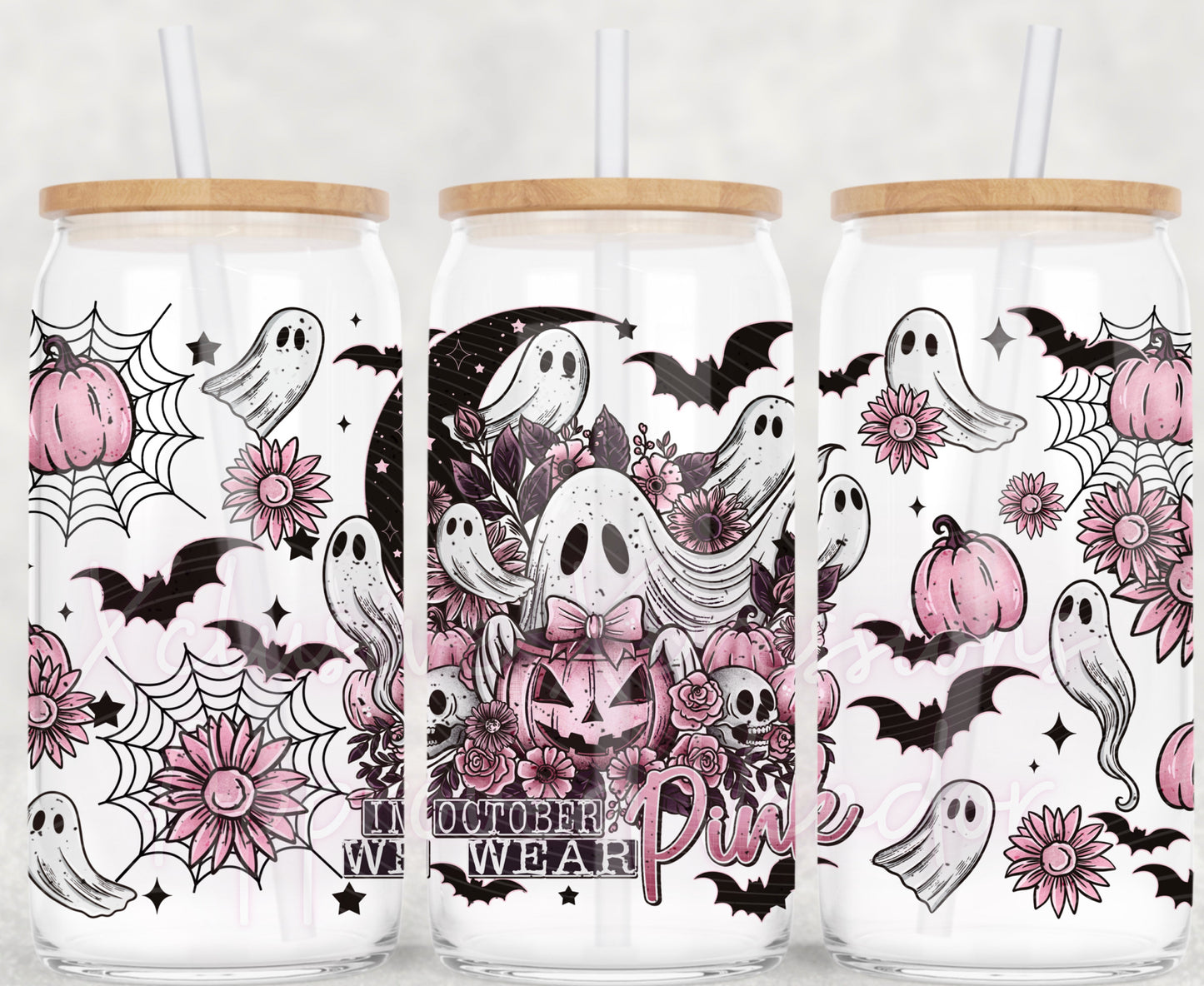 Ghost Breast Cancer Awareness, 20 oz Tumbler