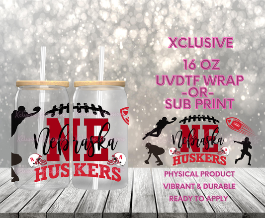 #719, Huskers College Nebraska Football, 16 oz UVDTF or Sub