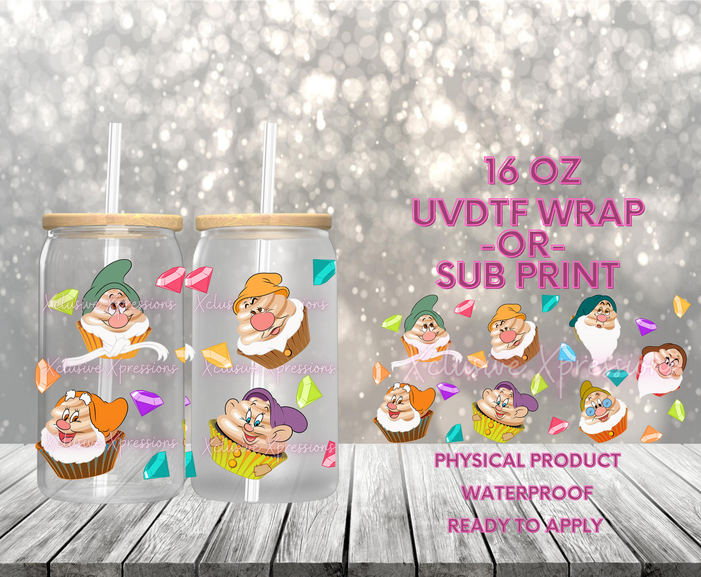 #627,  Dwarf Cupcakes, 16 oz UVDTF or Sub