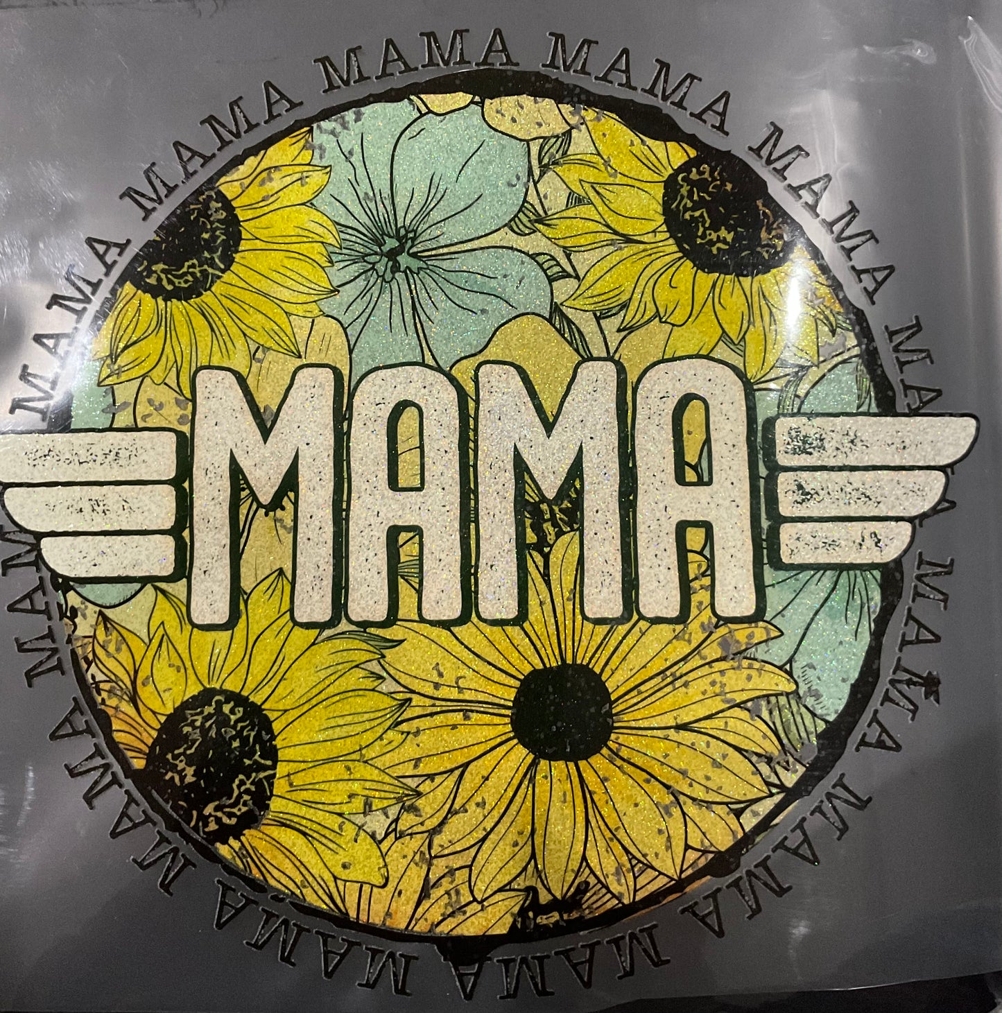 Sunflower Mama, Glitter DTF