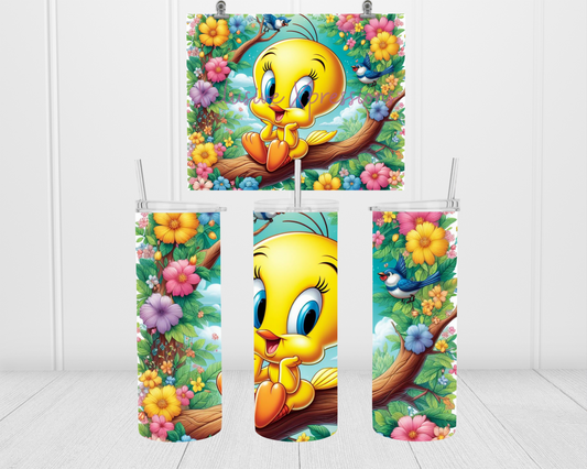 Tweet Bird & Flowers, Sub Design 20 oz