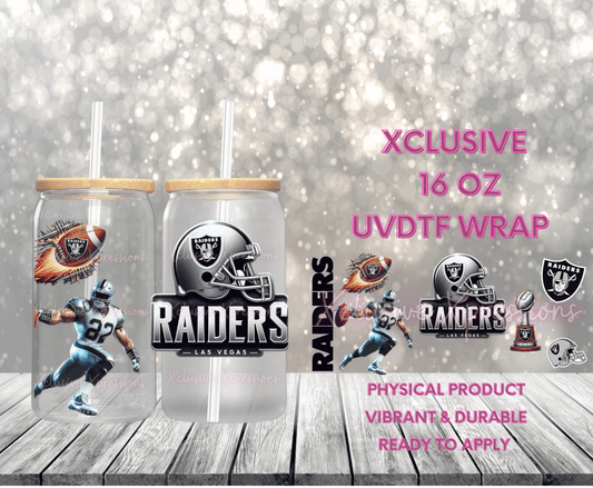 #755 Raiders Football, Single-Sided 16 oz UVDTF