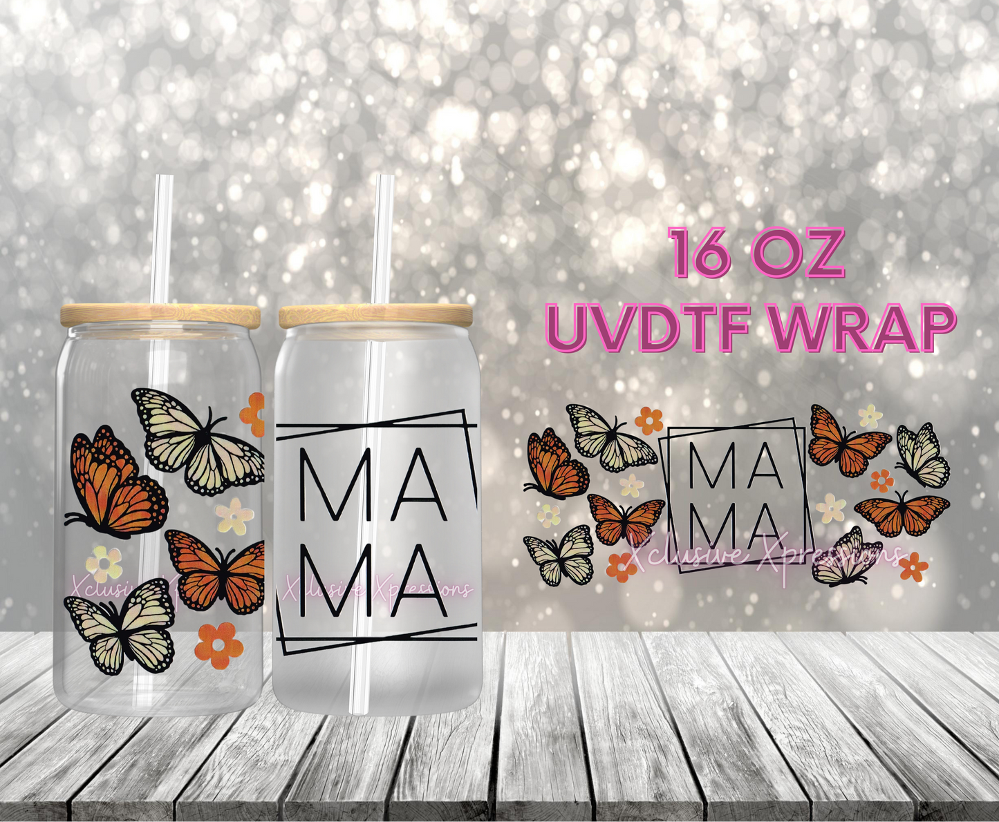 #457 Mama Butterfly UVDTF Wrap