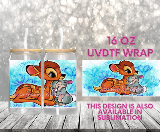 #356C Deer & Rabbit UVDTF Wrap