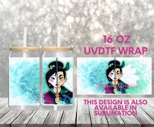 #363C Warrior Girl UVDTF Wrap