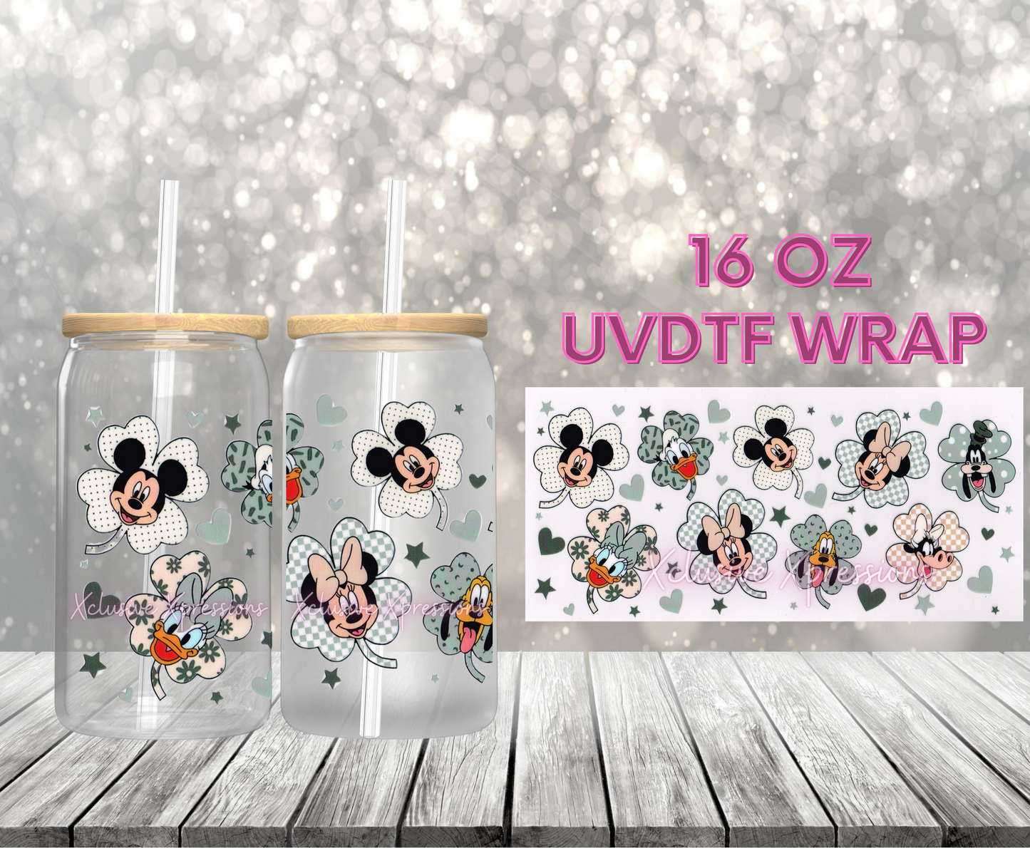 #364C Mouse Clover UVDTF Wrap