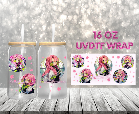 #391 Pink Hair Girl UVDTF Wrap