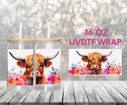 #28 Highland Cow UVDTF Wrap