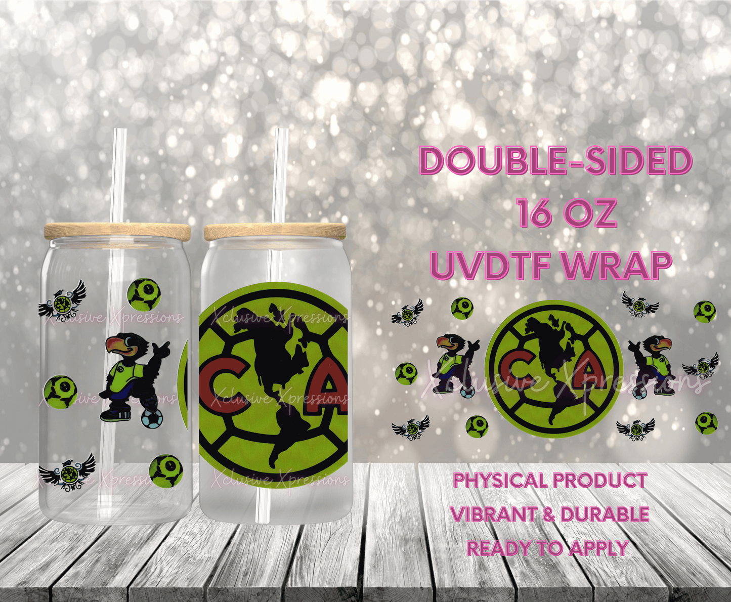 #737 Club America Soccer, Double Sided 16 oz UVDTF