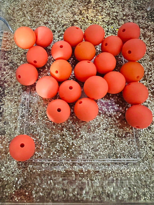 Coral, 14 mm Silicone Beads